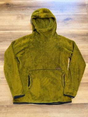 Melanzana High Loft Fleece Pullover Hoodie Men's Medium Gold/Green